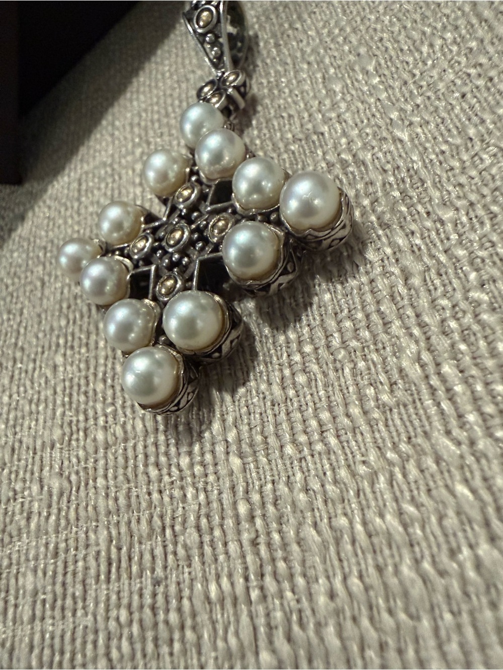 John Hardy Sterling Silver Pendant with White Pearls - Picture 5 of 5
